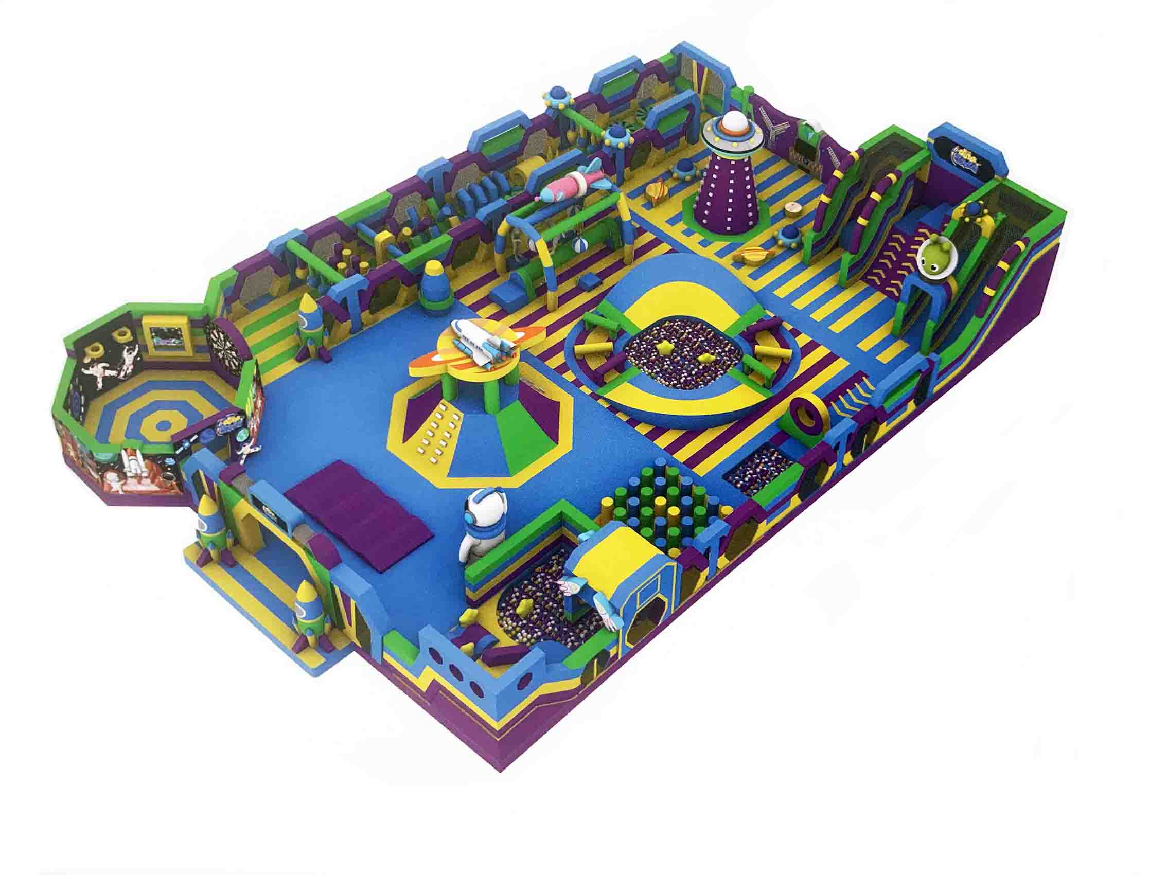 Kid-friendly inflatable adventure park