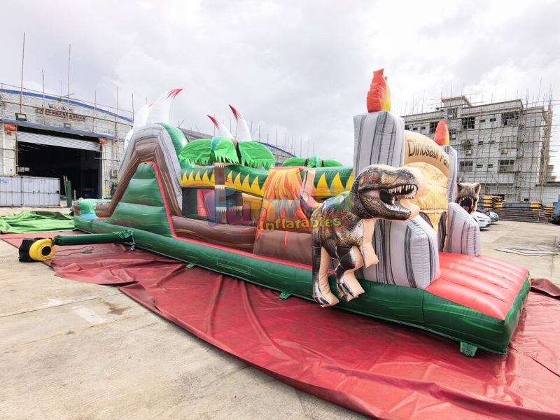 inflatable dinosaur park obstacle course